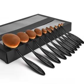 10-PCS Oval-Shaped Makeup Brush Set