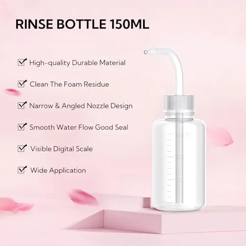 BREYLEE 100 ml Lash Shampoo for Lash Extensions, Lash Fan Dryer Rinse Bottle Brushes Cotton Puff, Eyelash Extension Cleanser, Lash Bath Wash Soap Foam Cleaner for Salon and Home Use