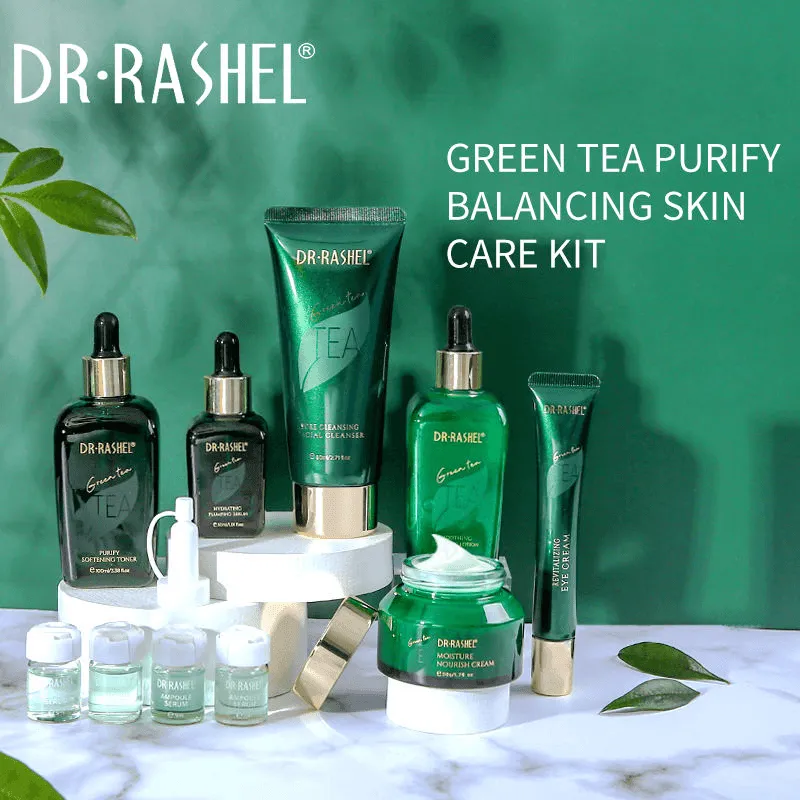 Dr.Rashel Green Tea Purify Balancing Skin Care Kit - 10 Pcs Set