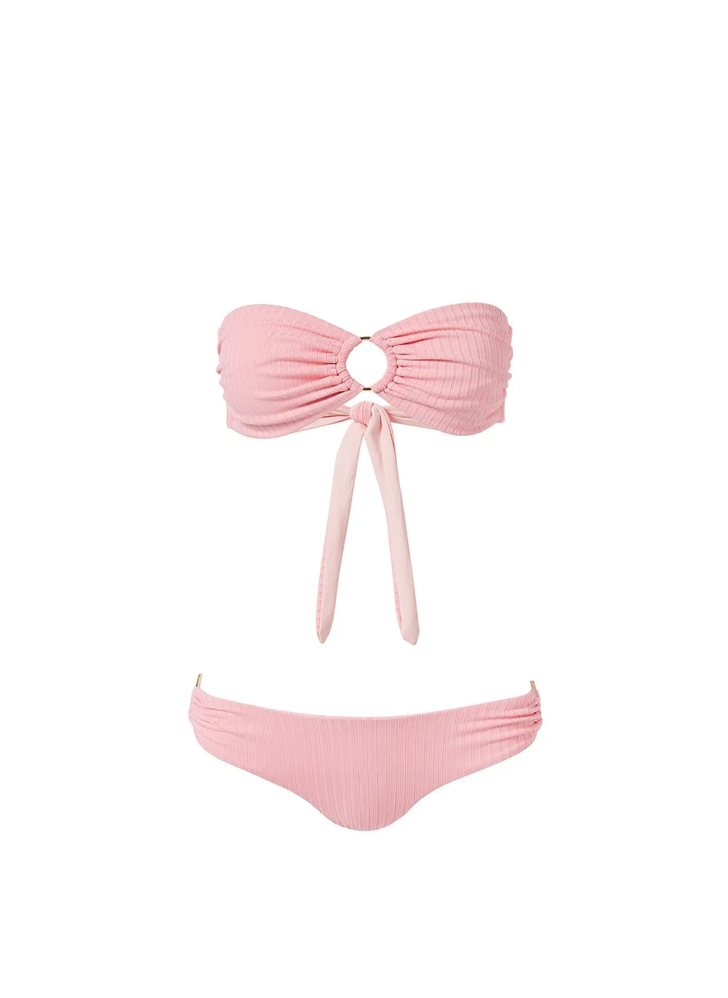 Evita Blush Ribbed Bikini Bottom