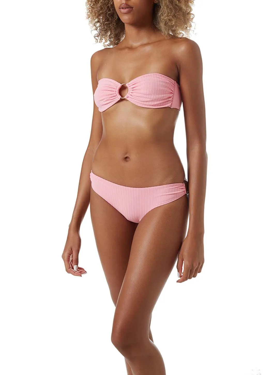 Evita Blush Ribbed Bikini Bottom