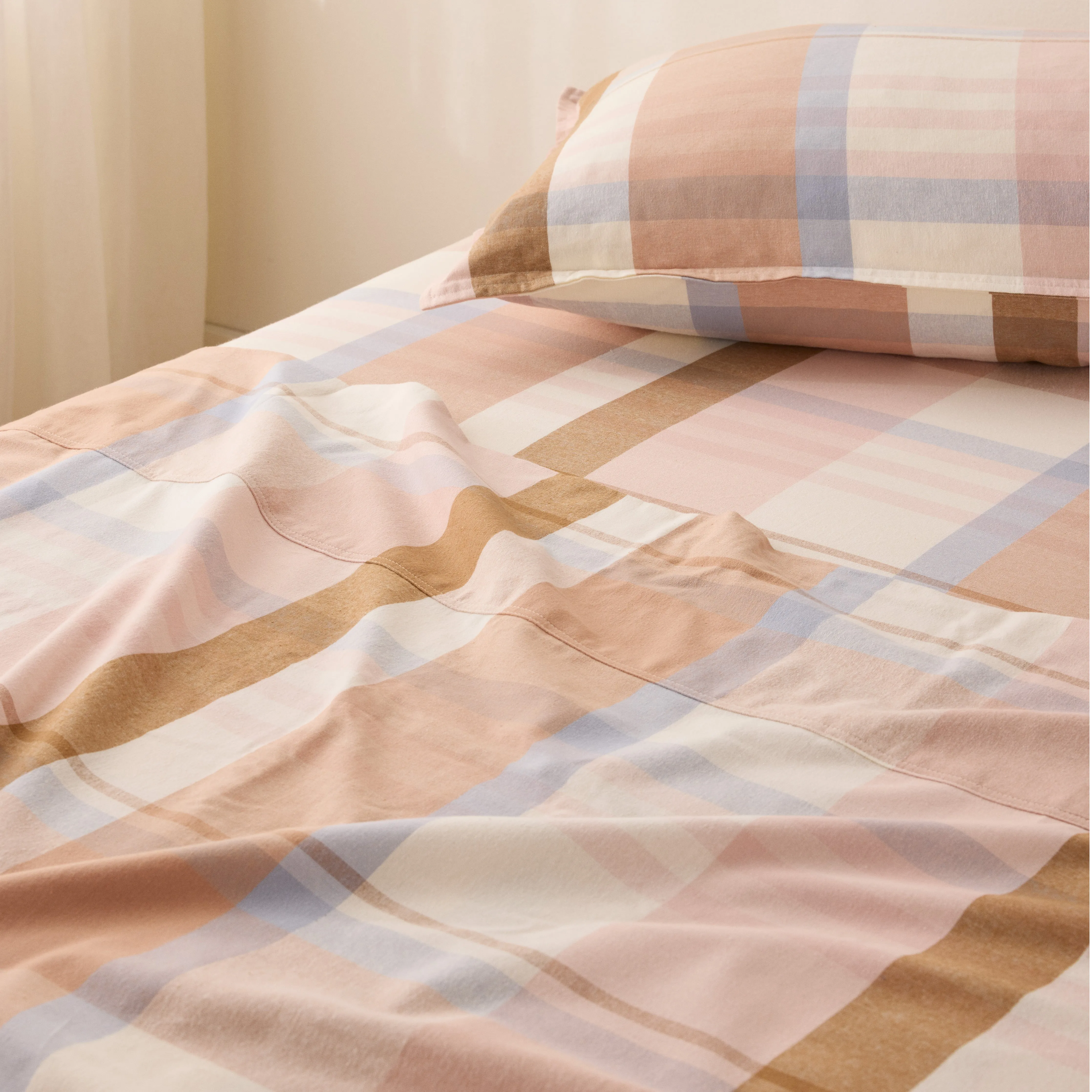 Frankie Flannelette - Marley Gingham Bed Sheets