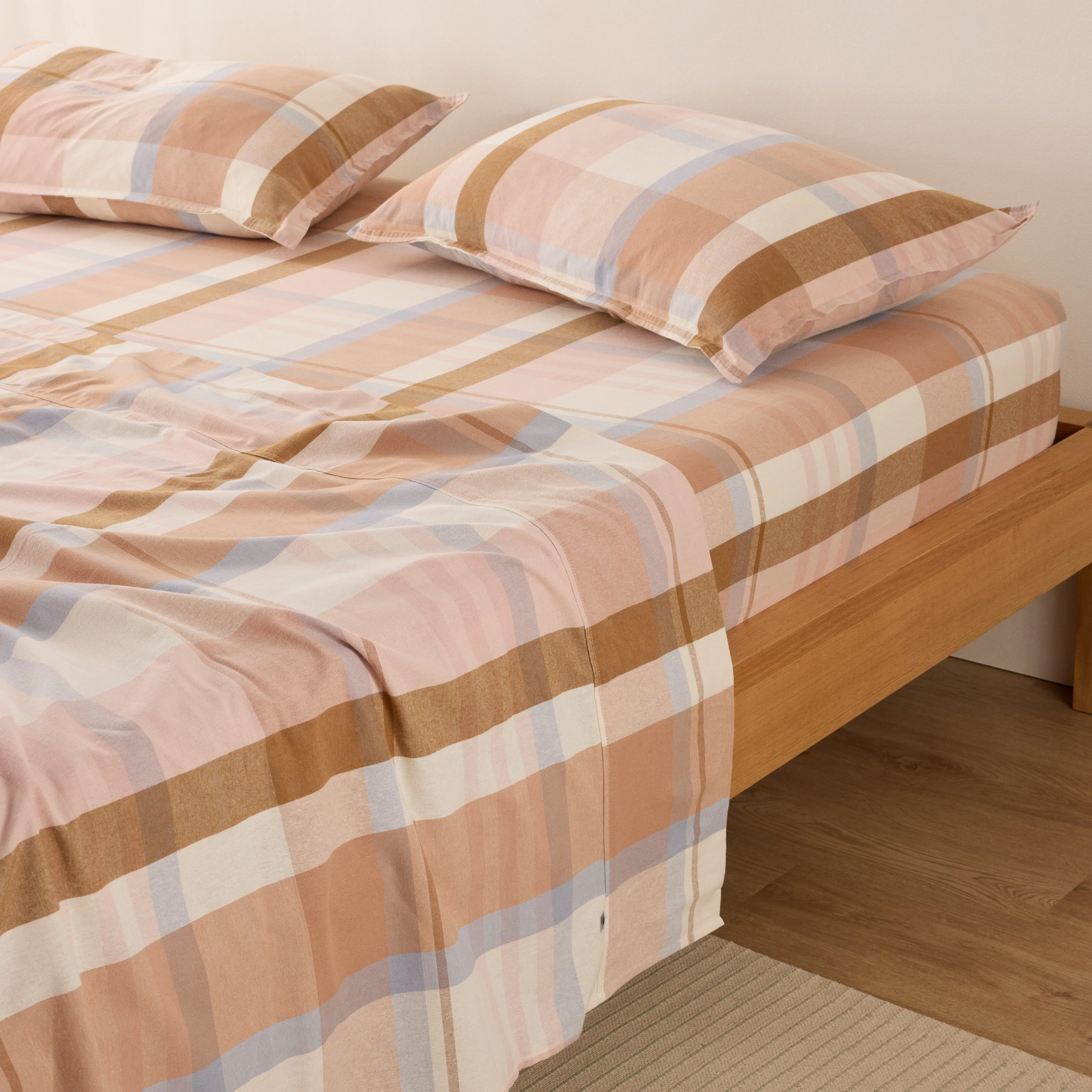 Frankie Flannelette - Marley Gingham Bed Sheets