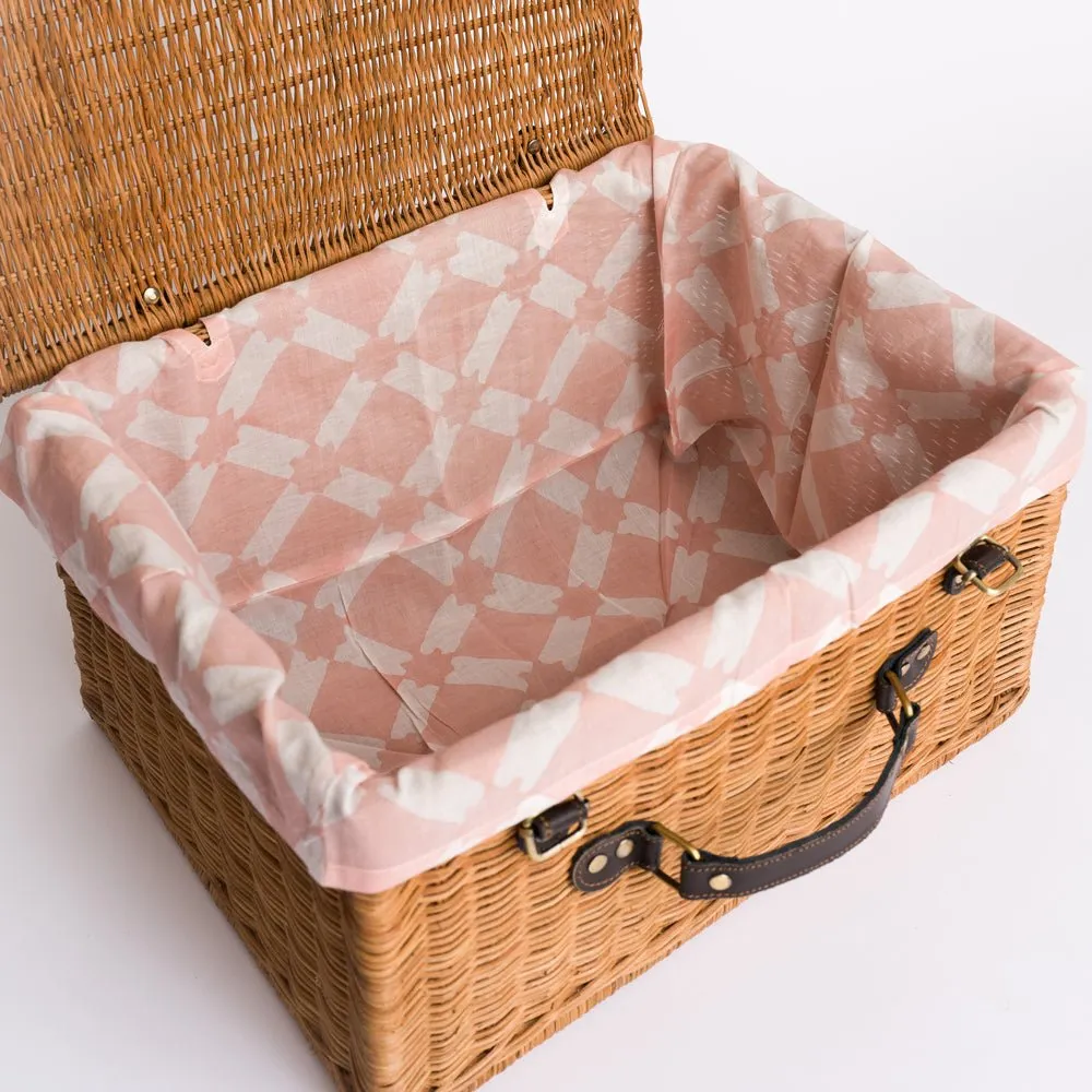 India Hicks Home Latticework Blush Picnic Basket