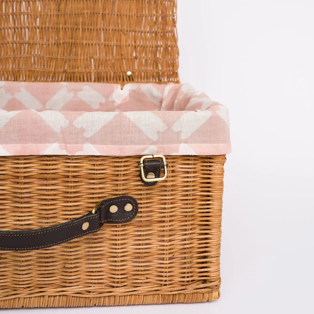 India Hicks Home Latticework Blush Picnic Basket