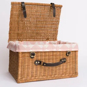 India Hicks Home Latticework Blush Picnic Basket