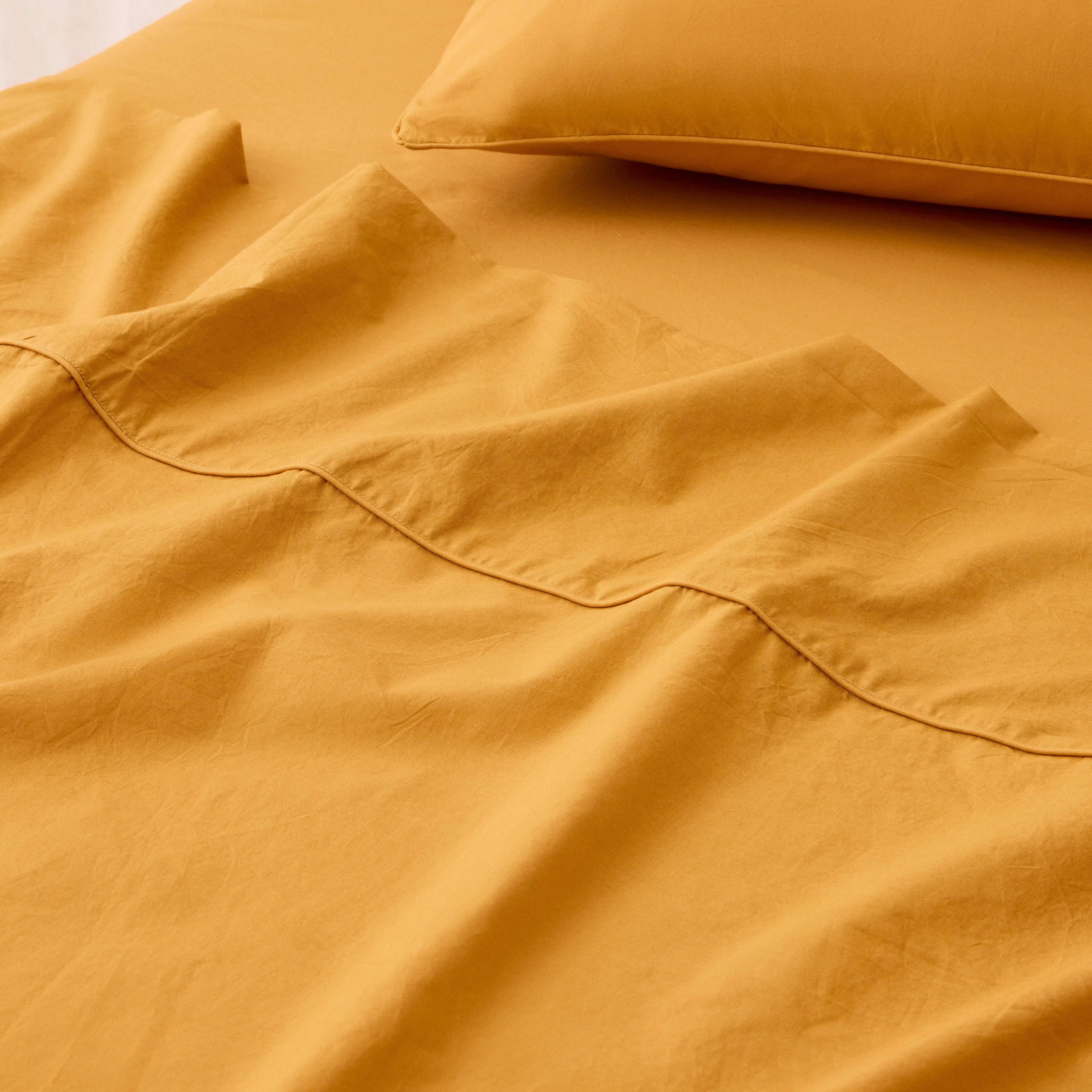 Leo Washed Cotton - Mustard Kids Bed Sheets