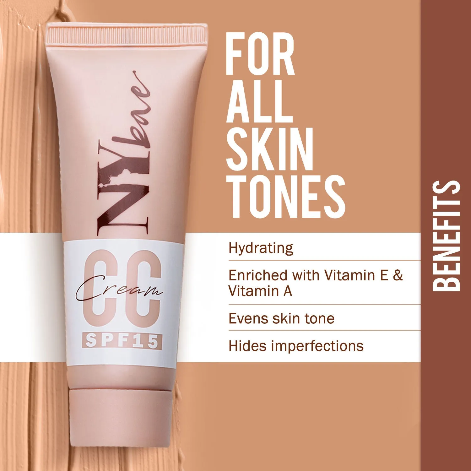 NY Bae CC Cream with SPF 15 | Sun Protection | Hydrating | Evens Skin Tone | Enriched with Vitamins | Hides Imperfections | Fair Skin Tone | Cool Undertone - Cool Pistachio 04(20g)