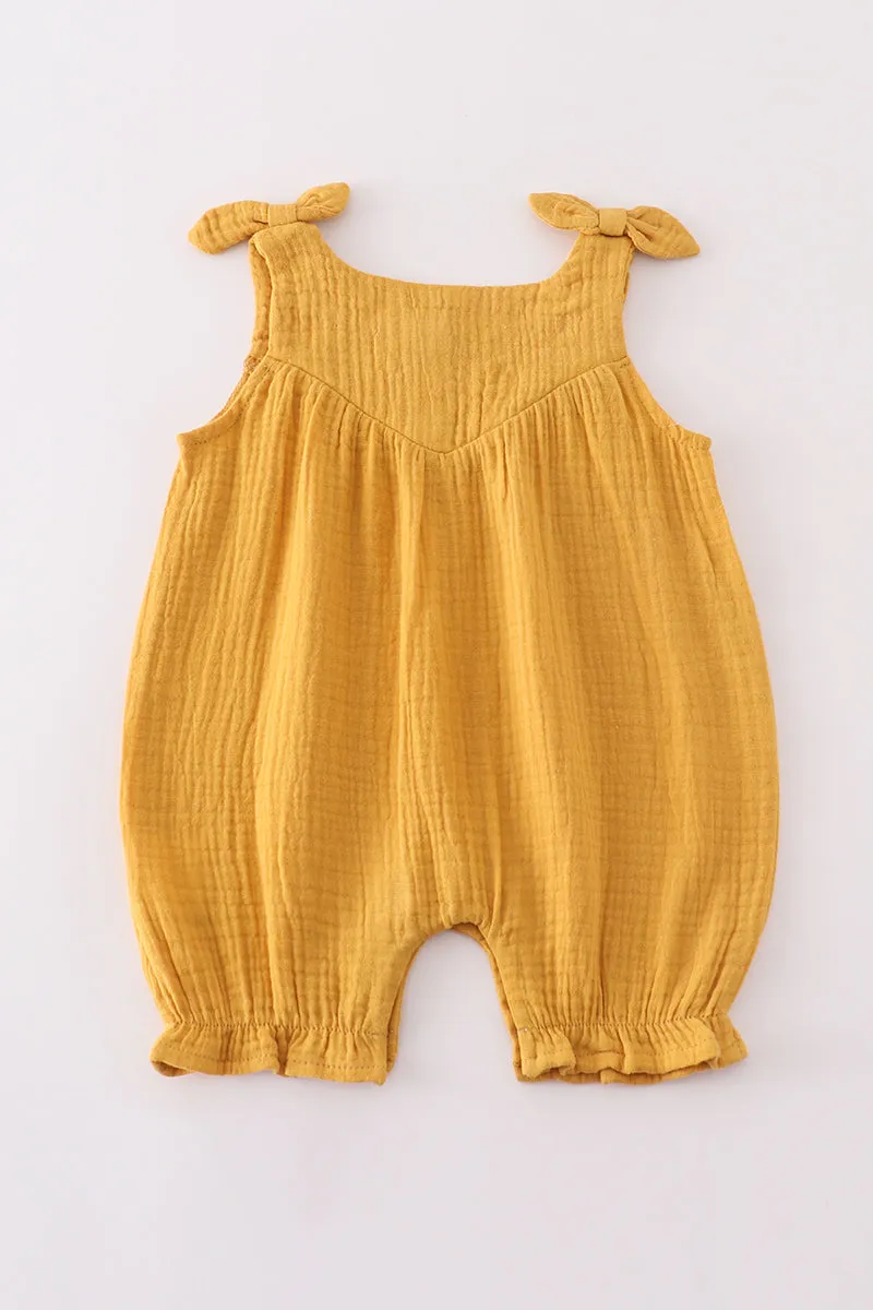 Premium Yellow muslin bow bubble