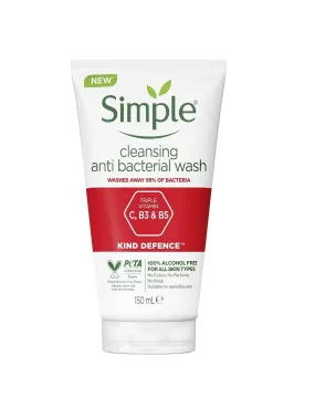 SIMPLE DEFENCE   ANTI-BAC CLEANSING FACE WASH